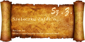 Szeleczky Zalán névjegykártya
